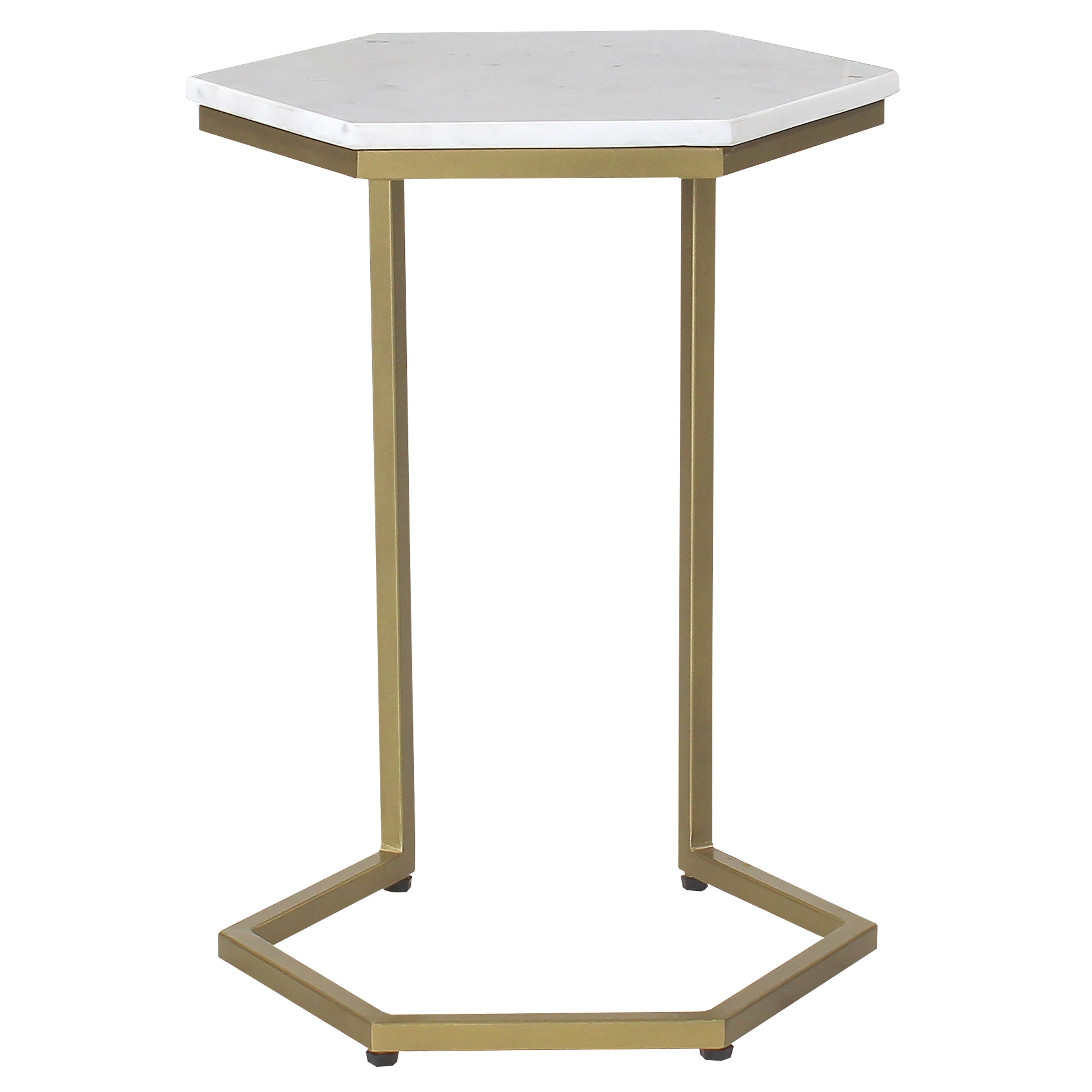 Aslan Hexagonal Marble & Gold Supper Table