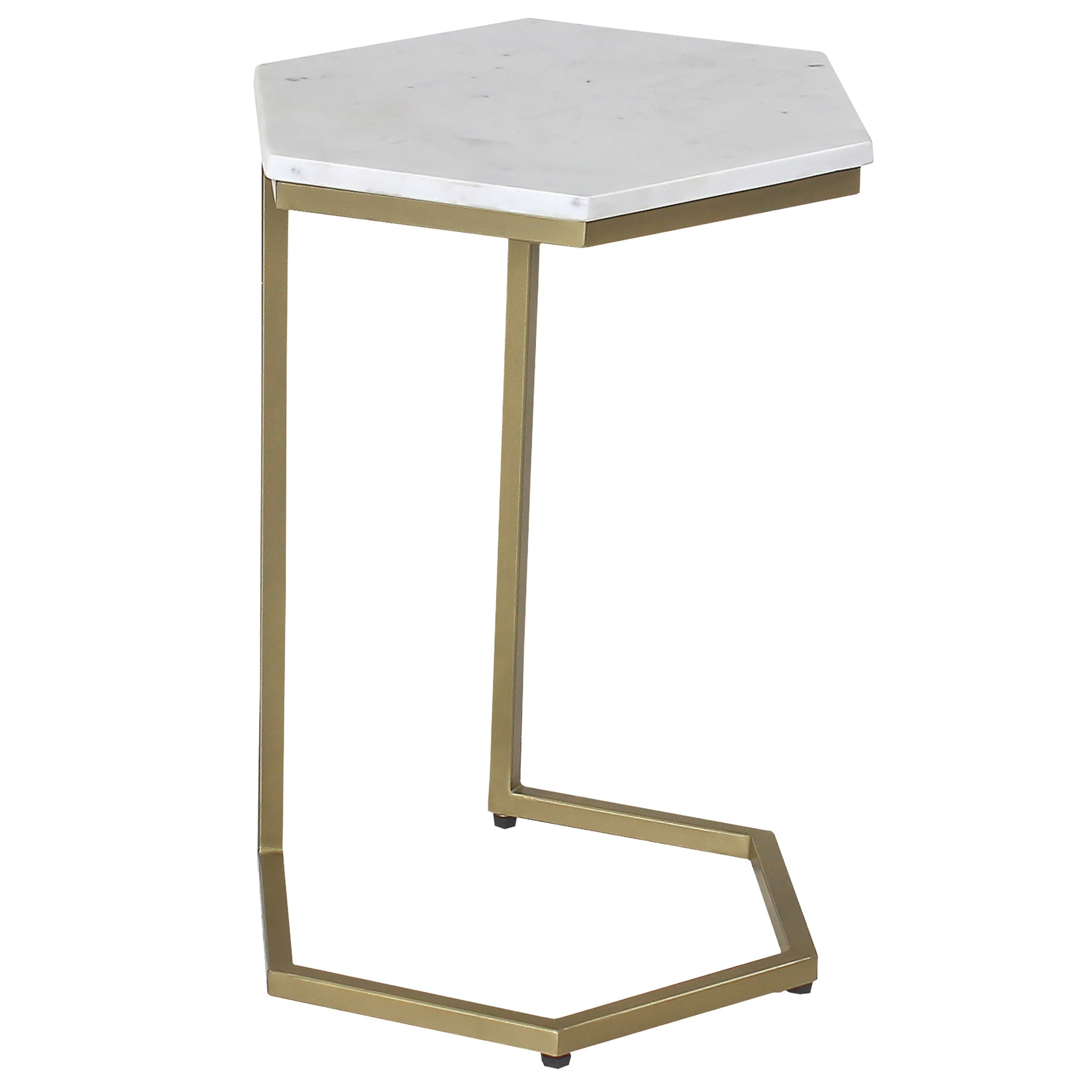 Aslan Hexagonal Marble & Gold Supper Table