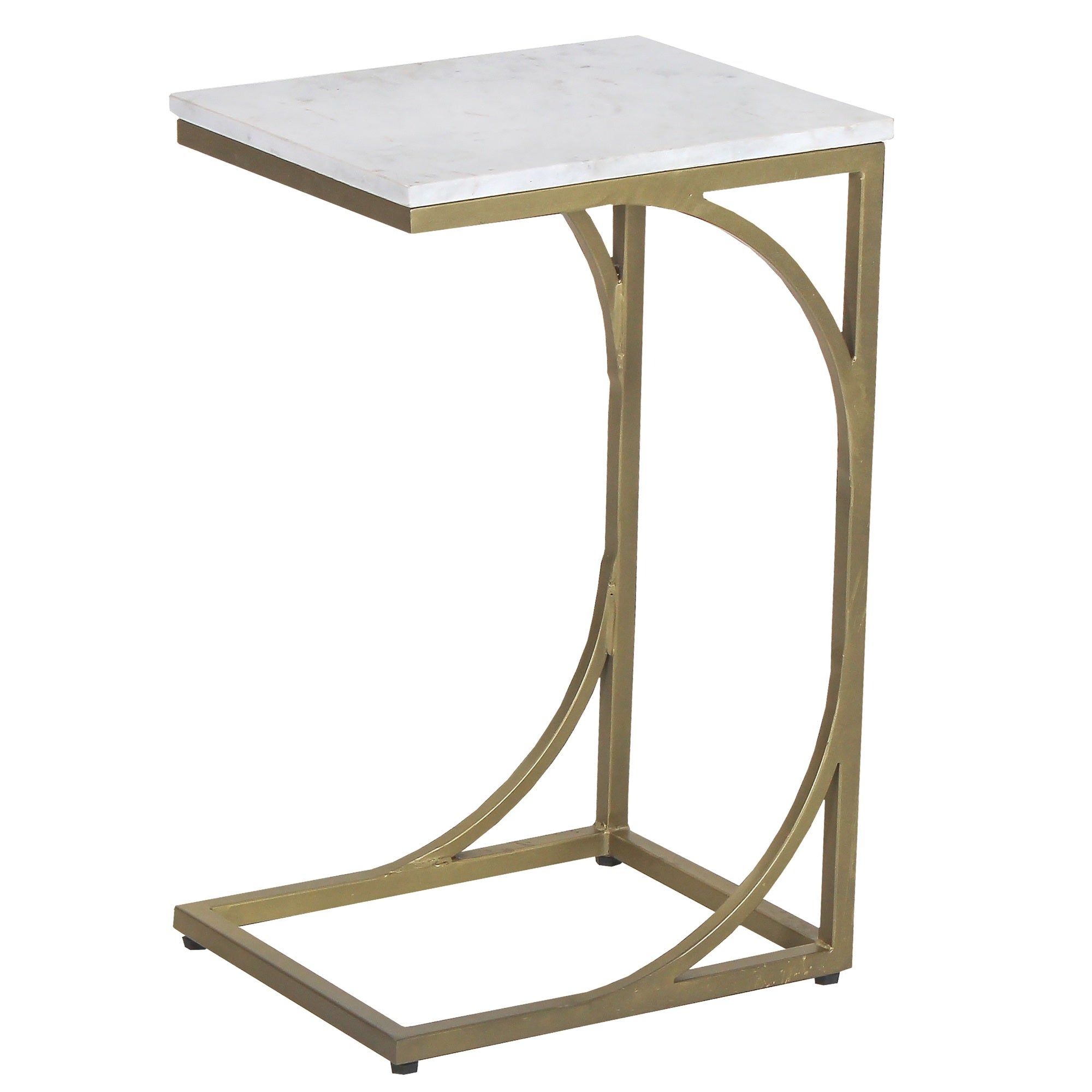 Aria White Marble & Gold Supper Table