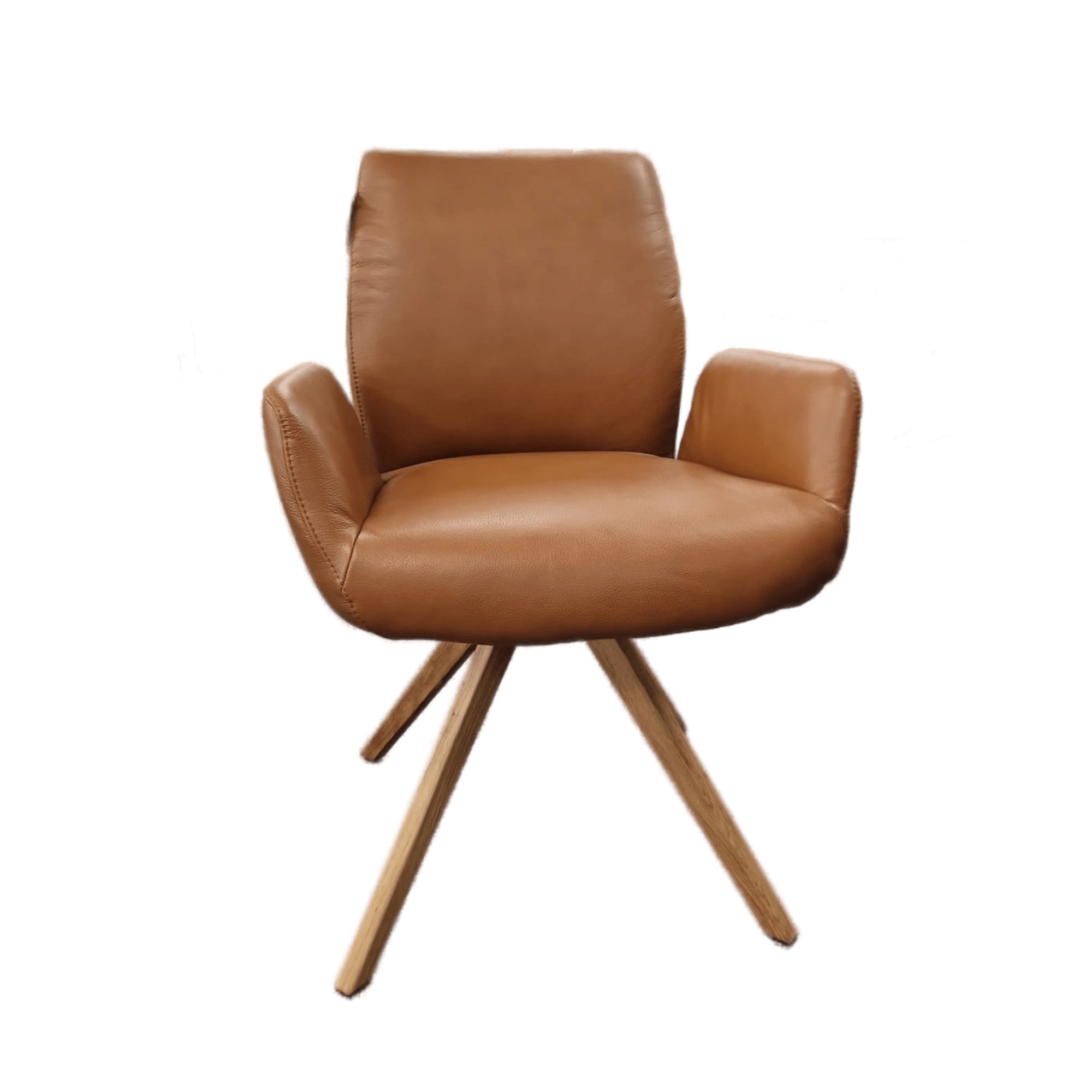 Ergo Swivel Chair Light Cognac Leather