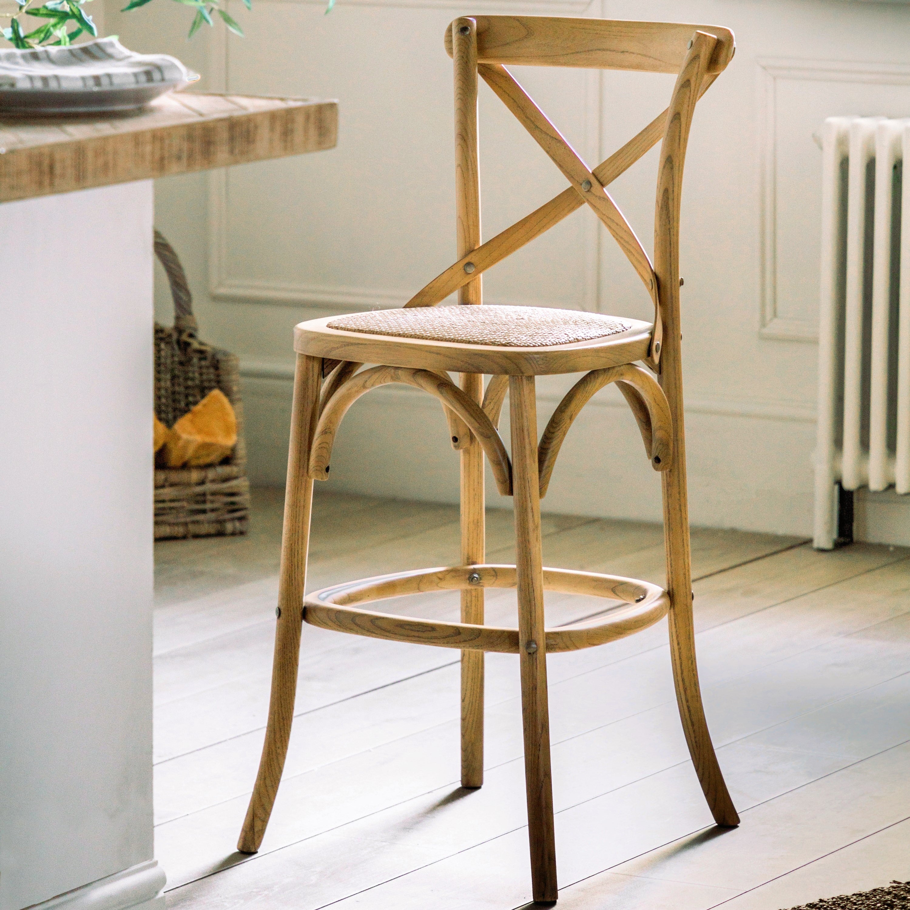 Cafe Natural Rattan Counter Stool