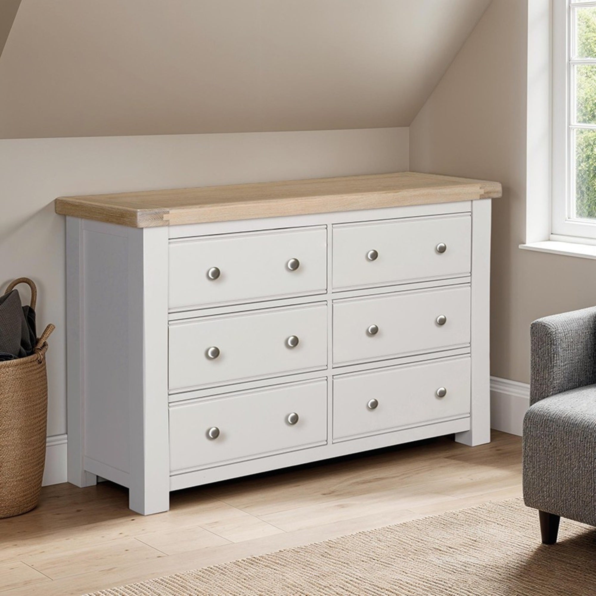 Doune 6 drawer wide chest