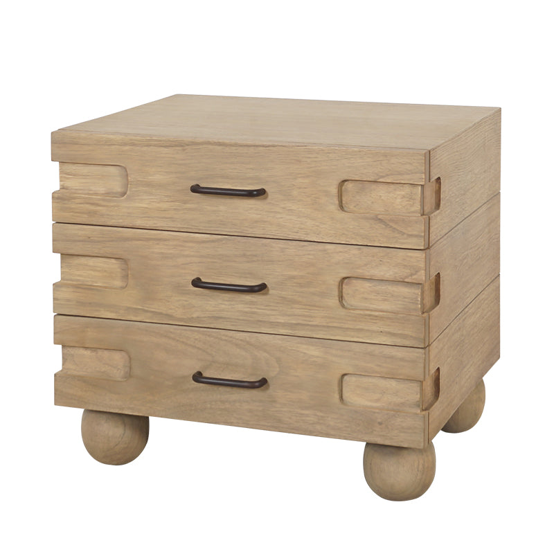 Ezra 3 Drawer Bedside Table