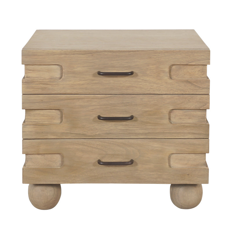 Ezra 3 Drawer Bedside Table