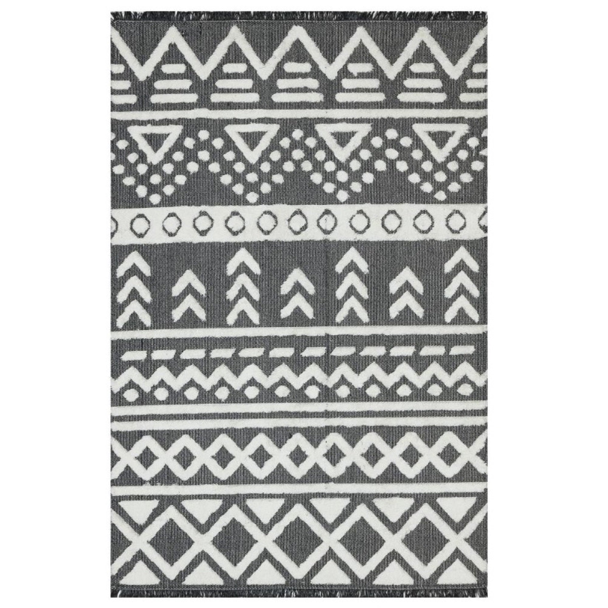 Habitat Charcoal Triangles Geo Medium Rug