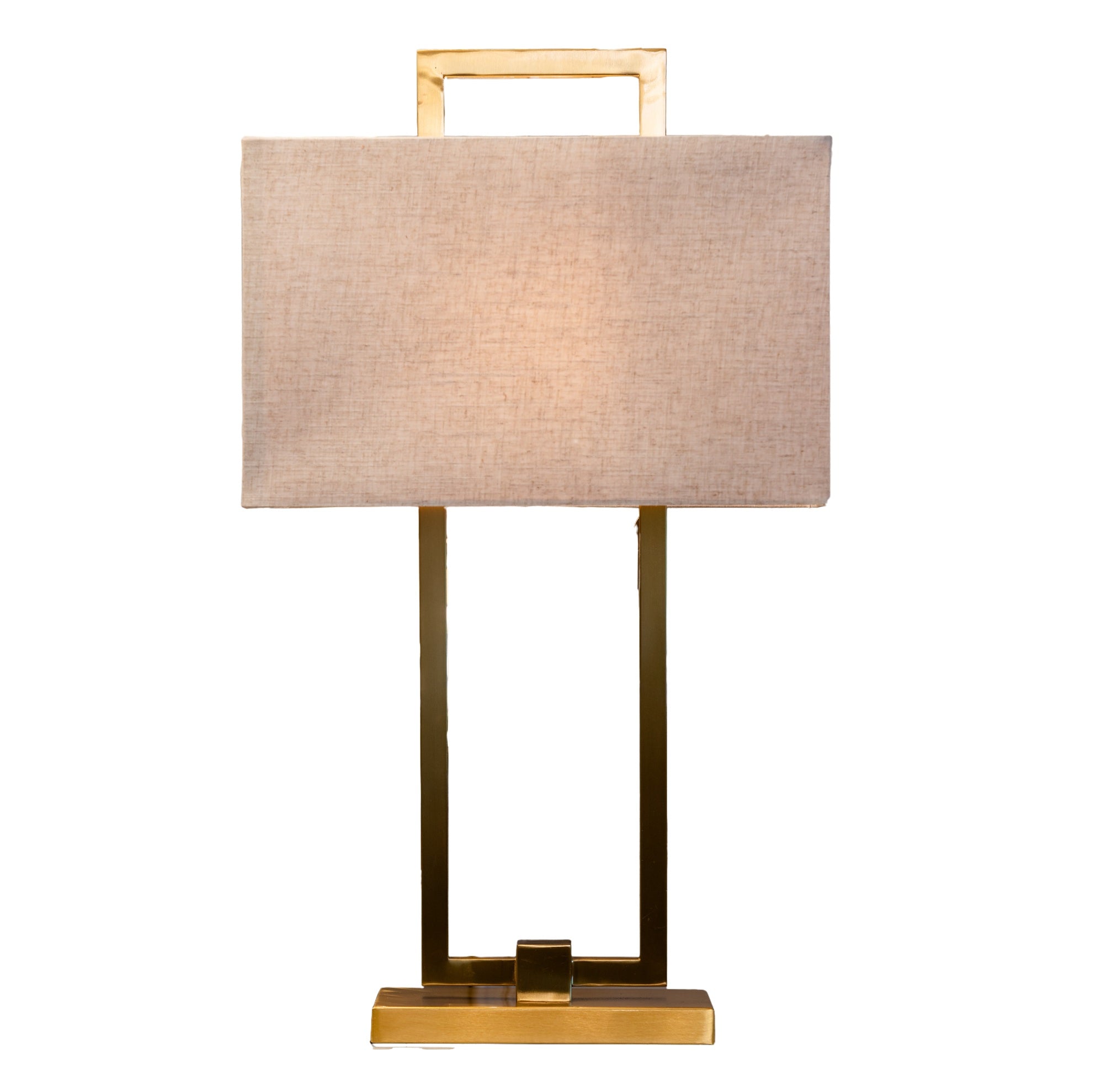 Jade Contemporary Brass Rectangle Table Lamp