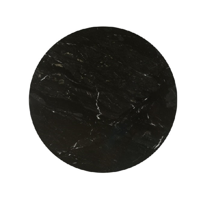 Leo Black Round Stone Side Table