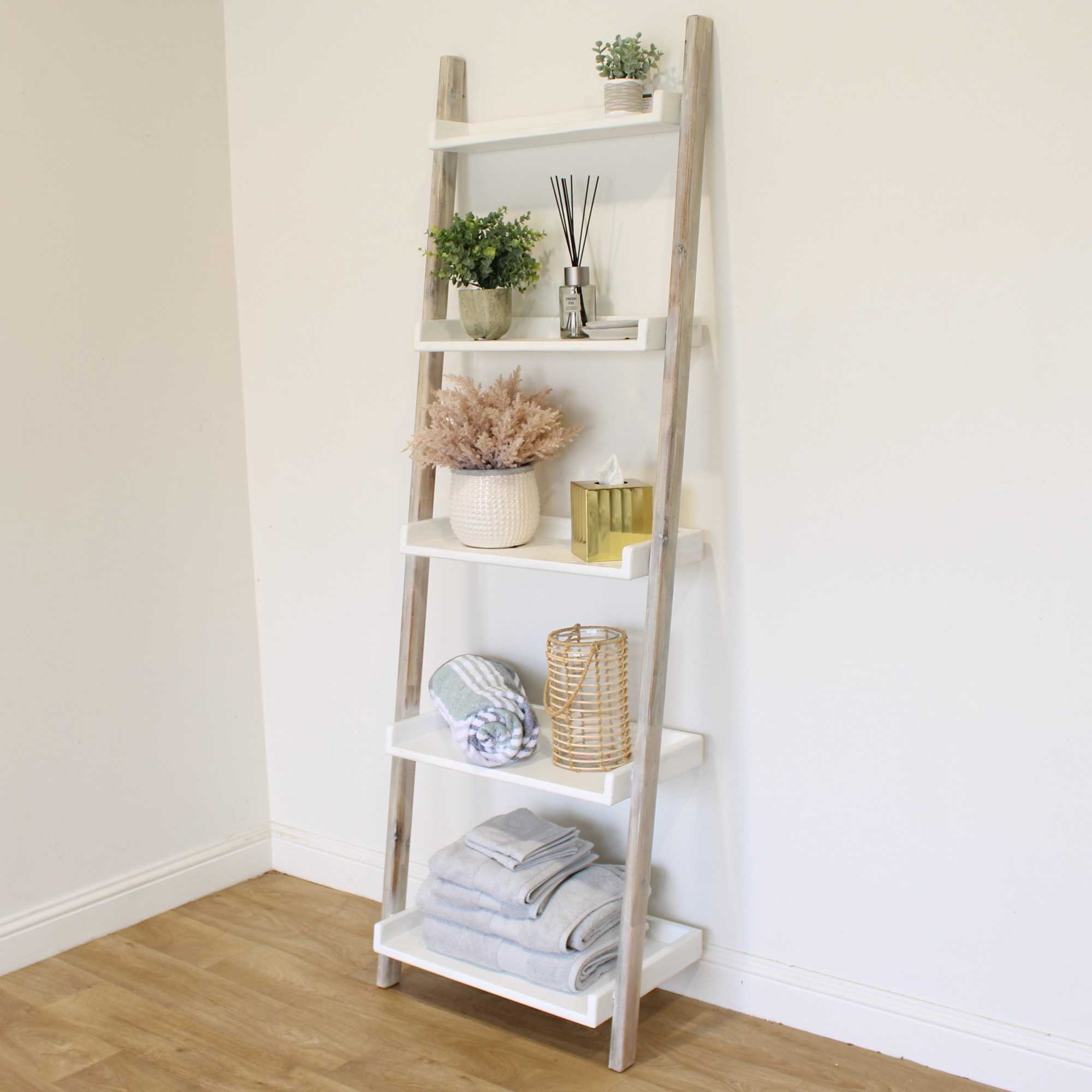 Maldon Oxford Leaning Shelf | White Large Bookcase