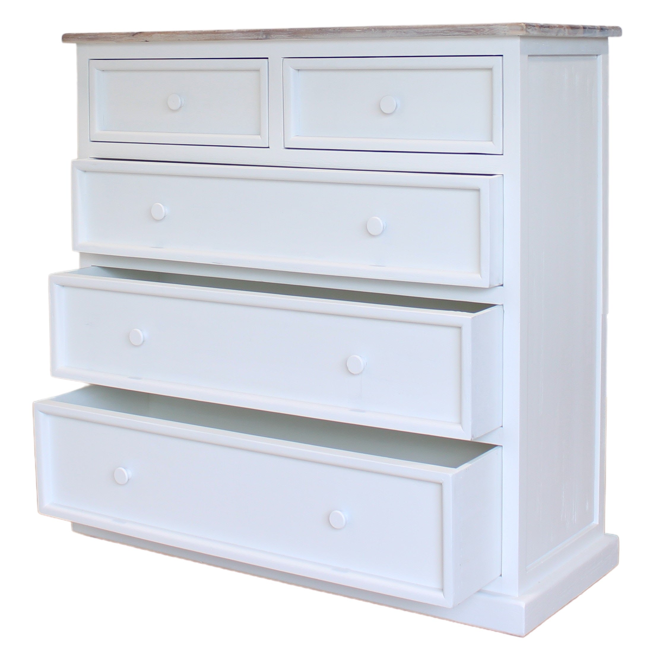 Maldon White 5 Drawer Chest