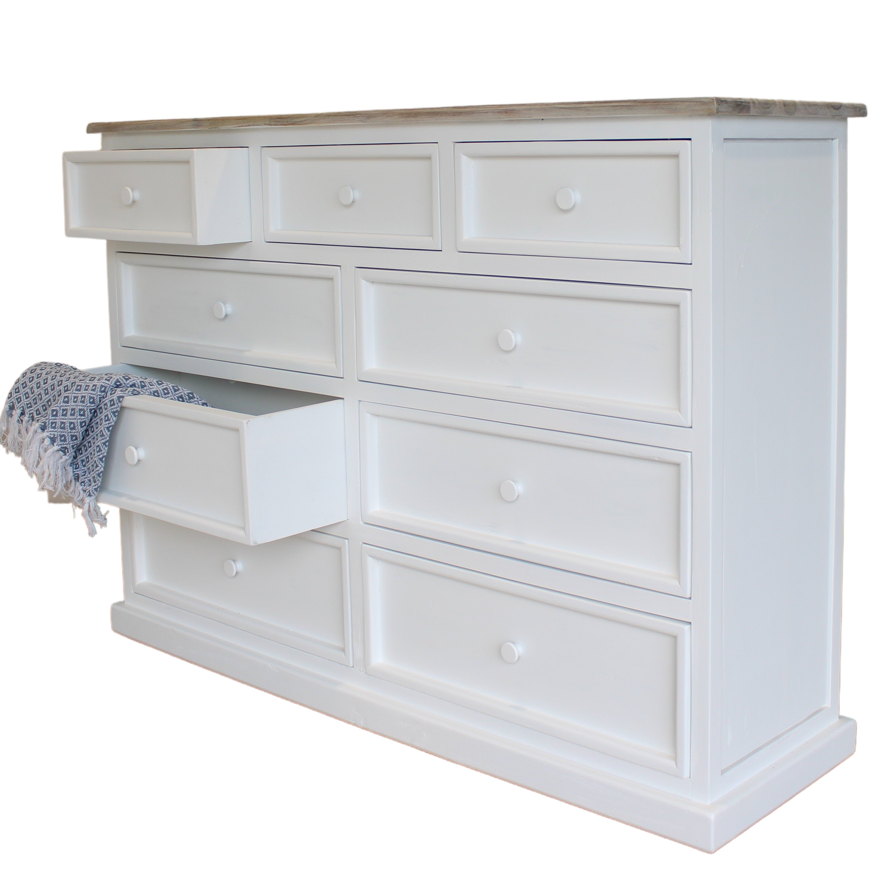 Maldon White 9 Drawer Chest