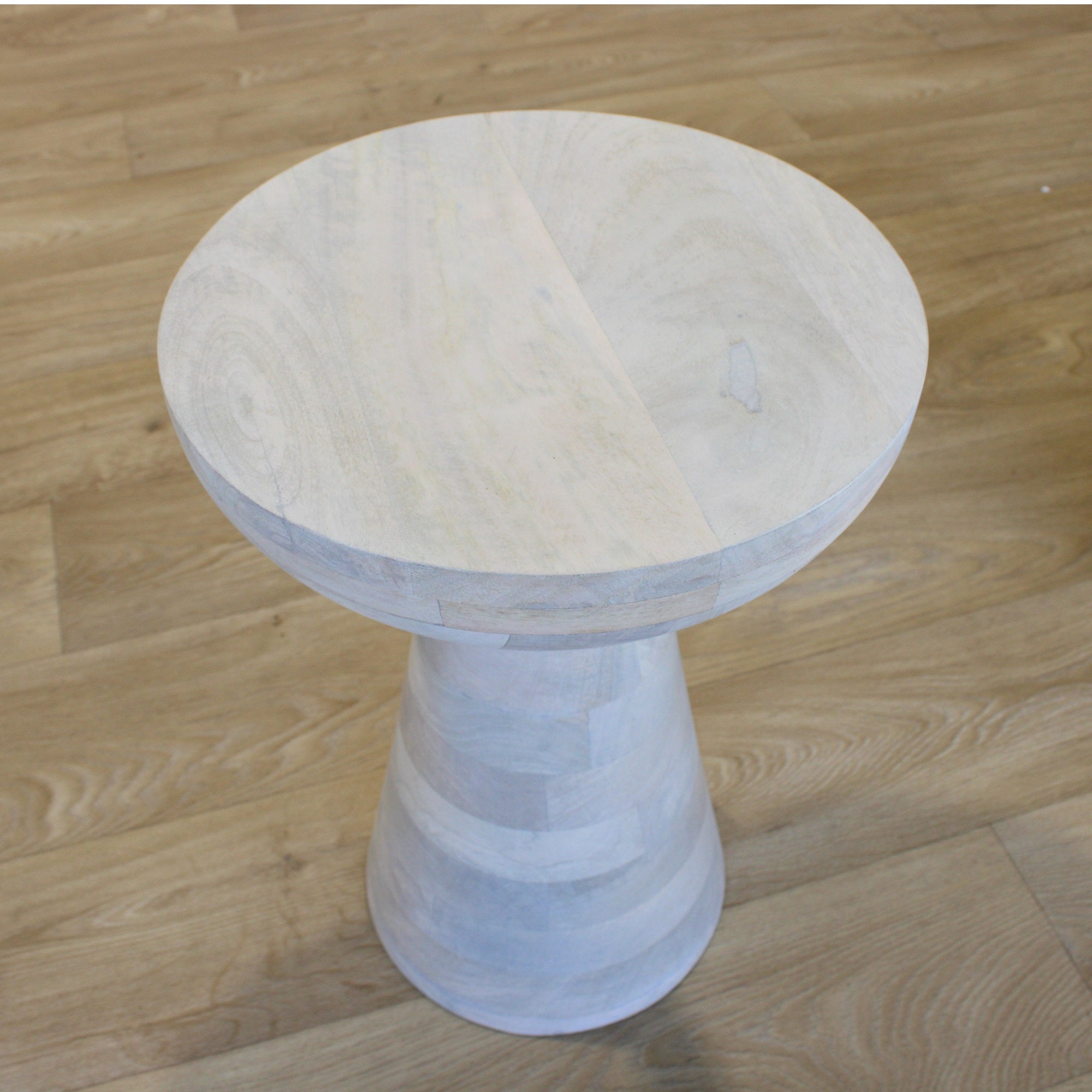 Nan White Wash End Table