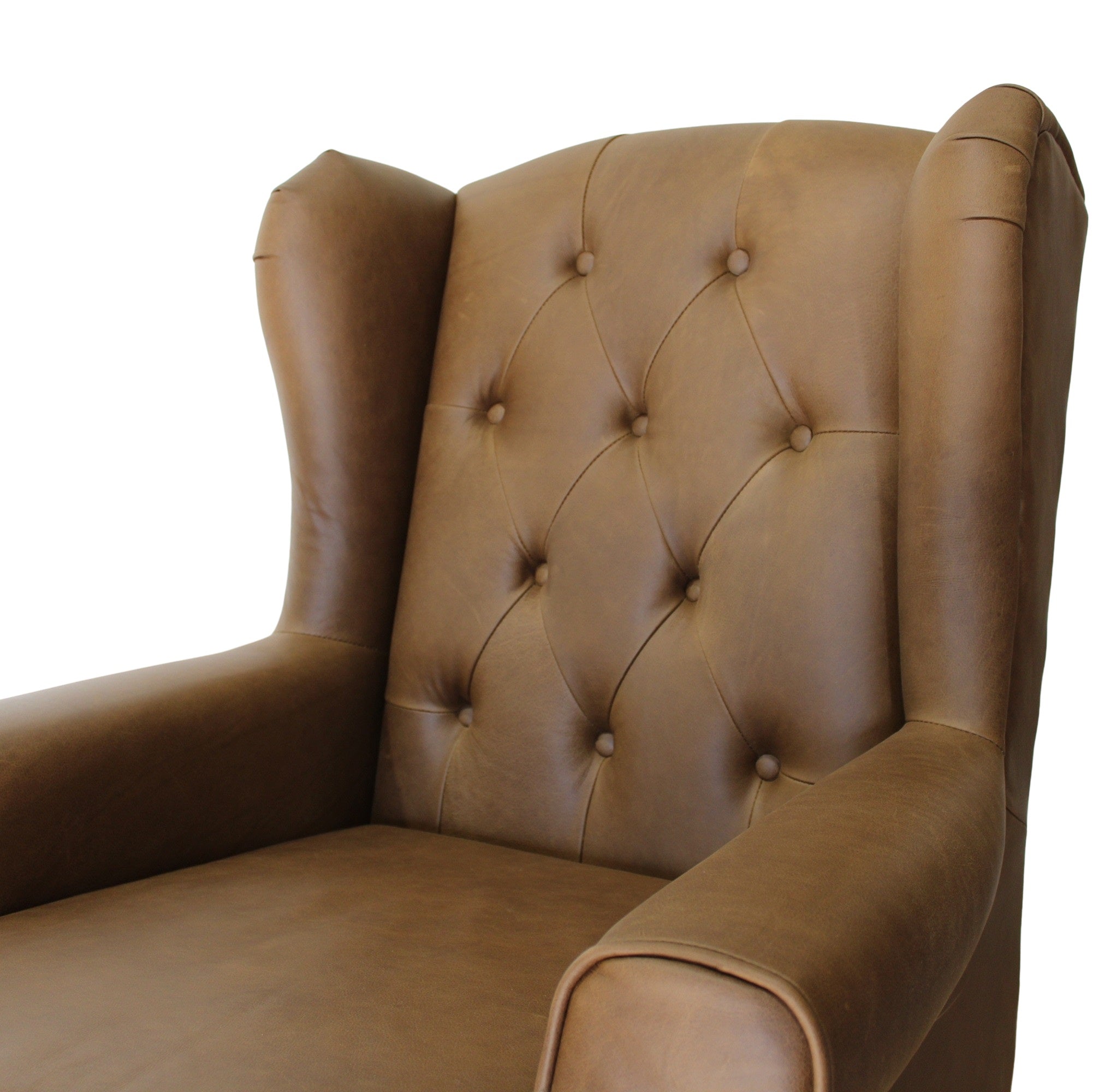 Parker Leather Winged Armchair