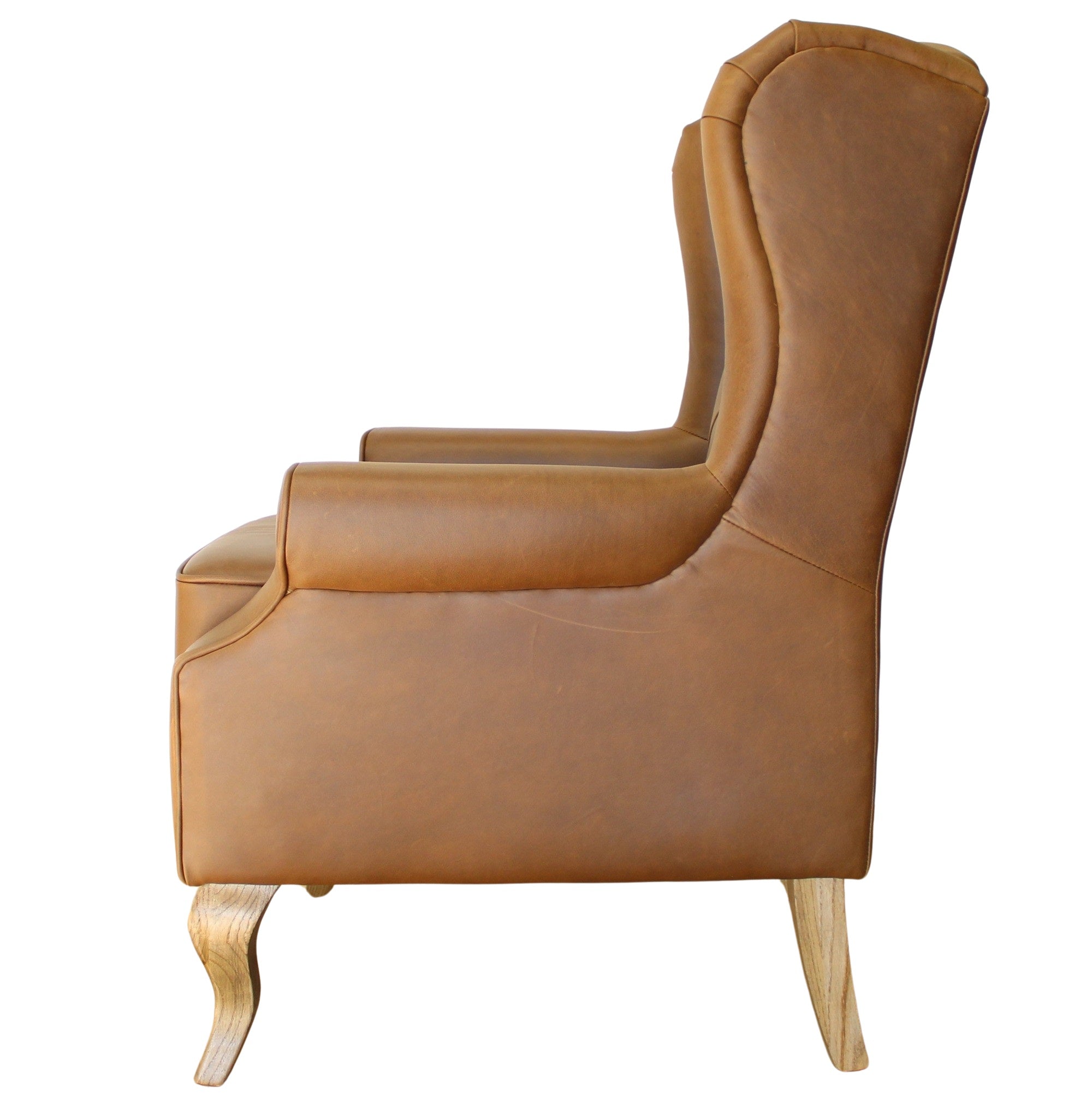 Parker Leather Winged Armchair