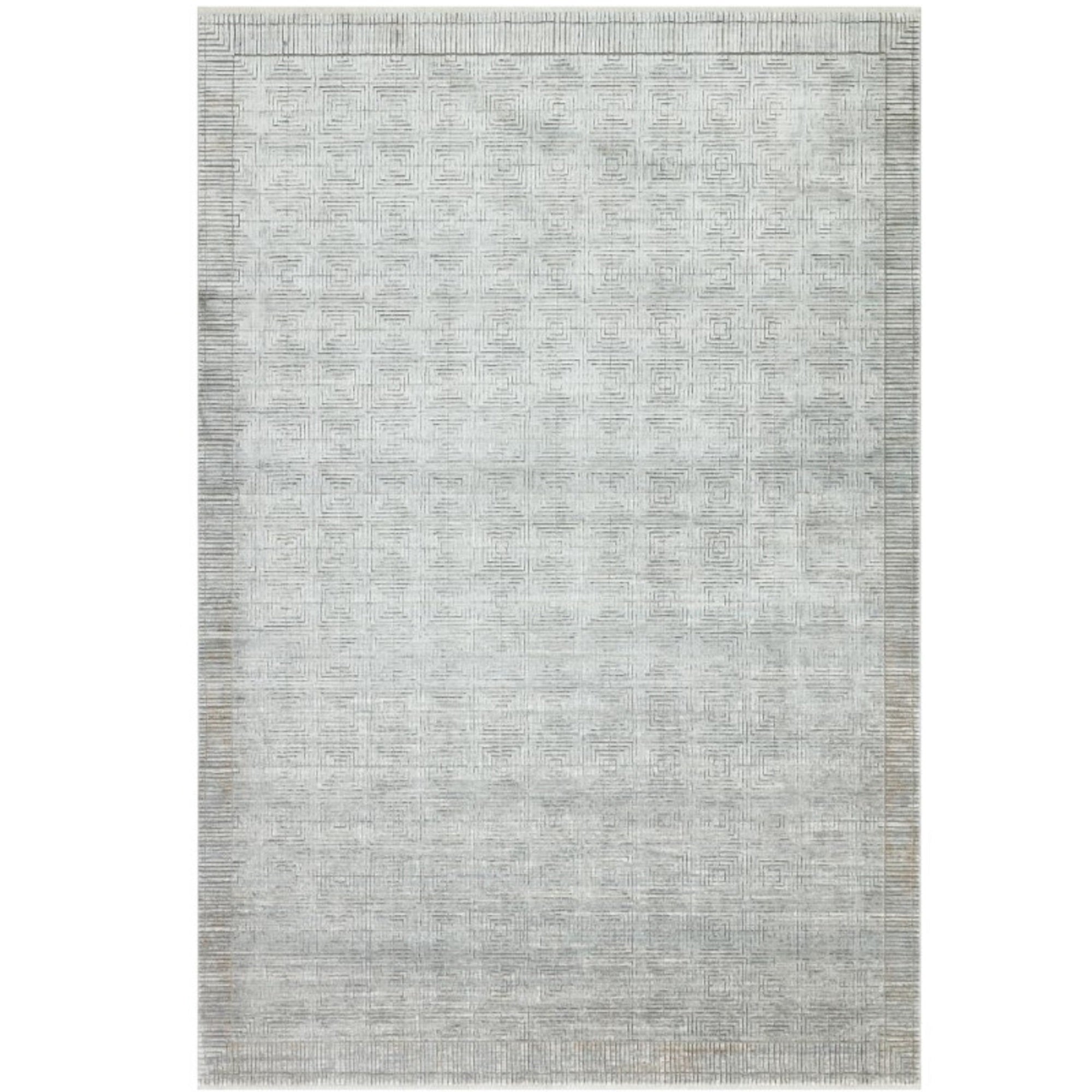 Queen Squares Silver Neutral Rug