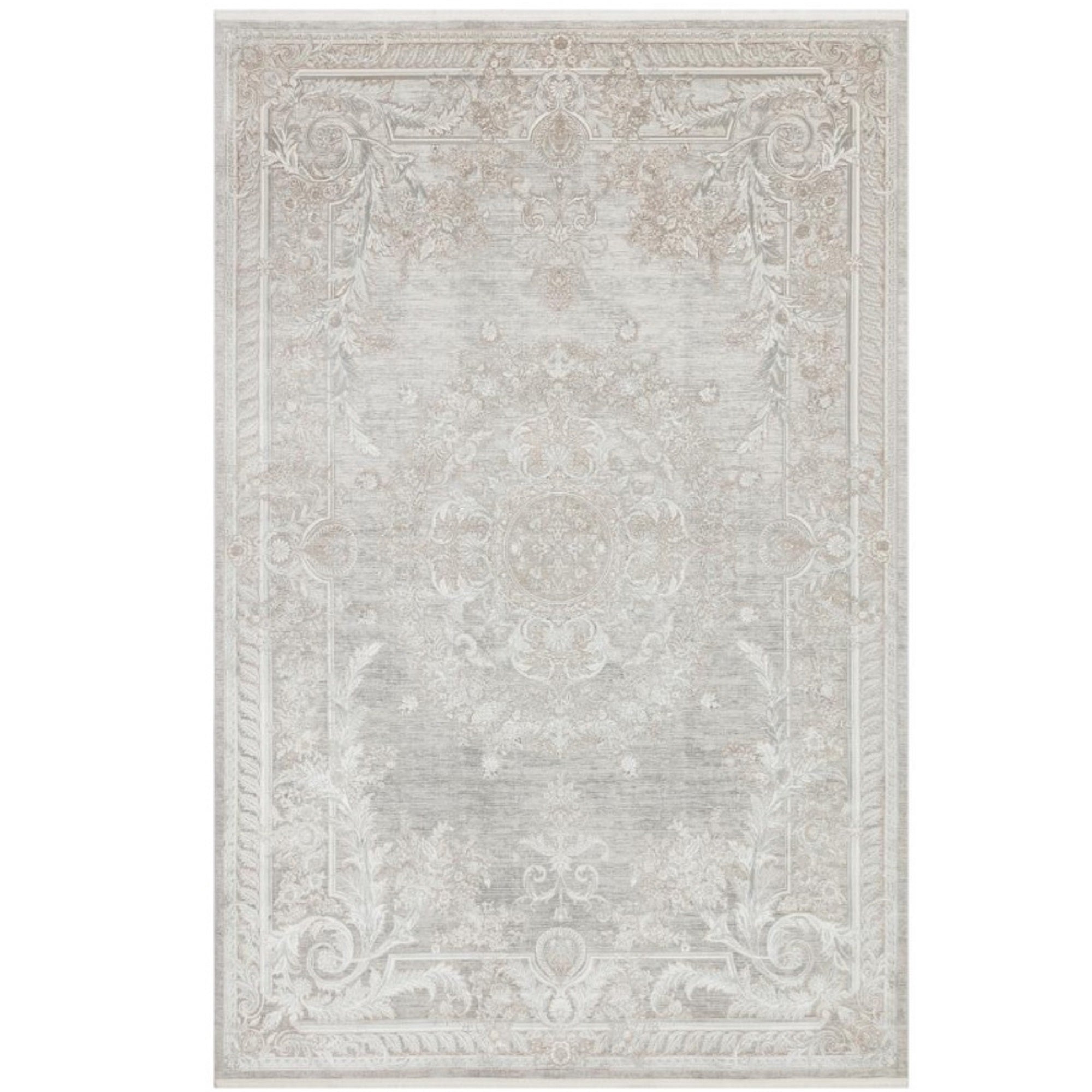 Queen Grey Cream Classic Rug