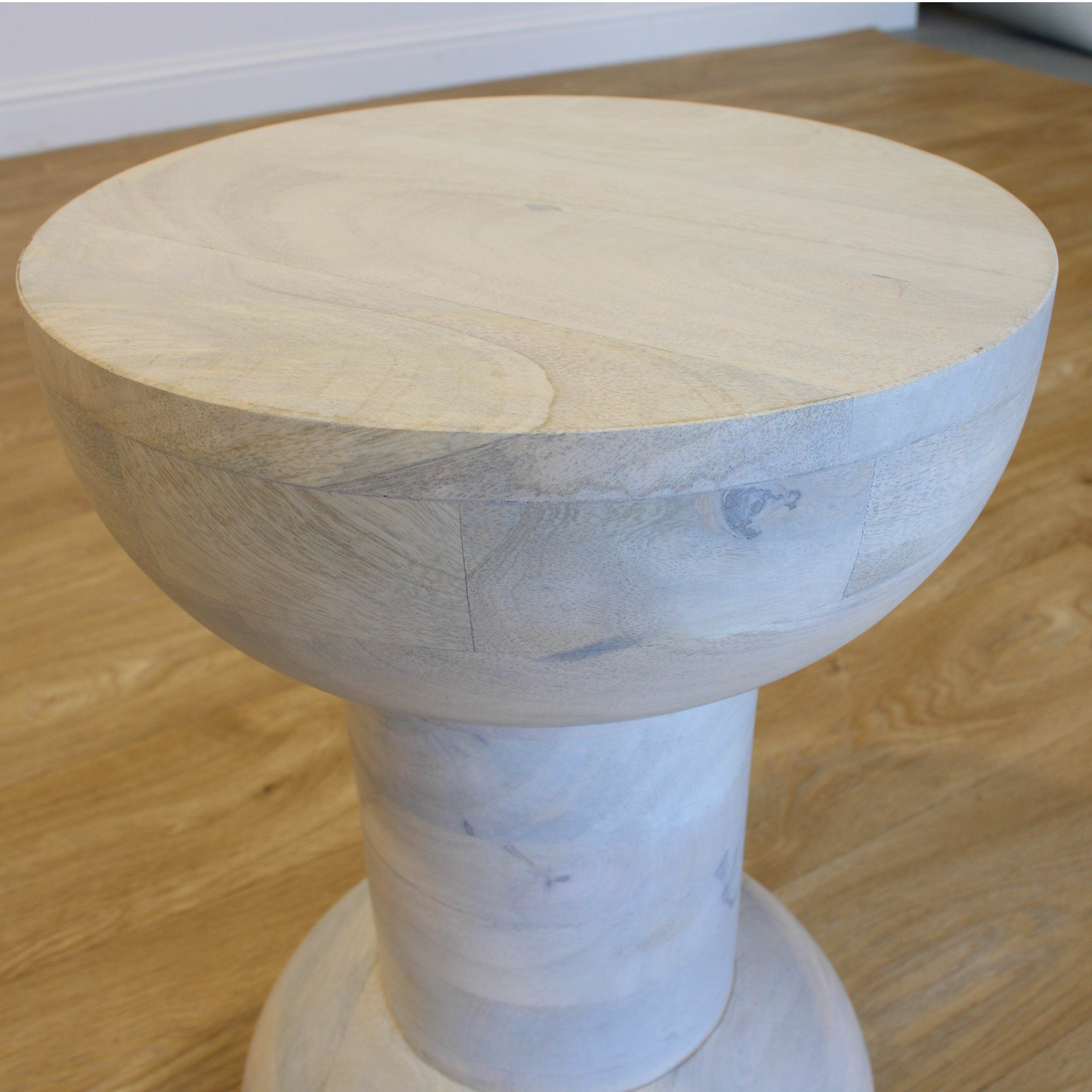 Rava White Wash End Table