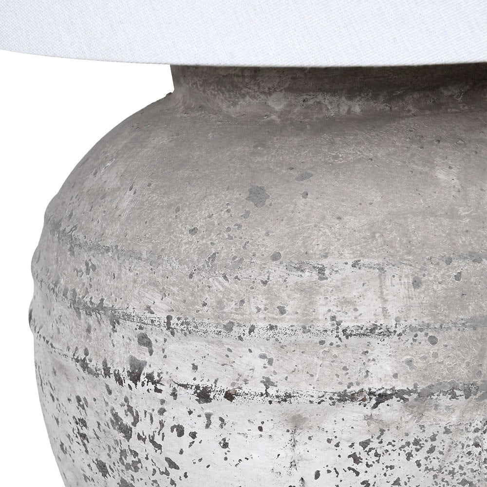 Large Distressed Grey Lamp