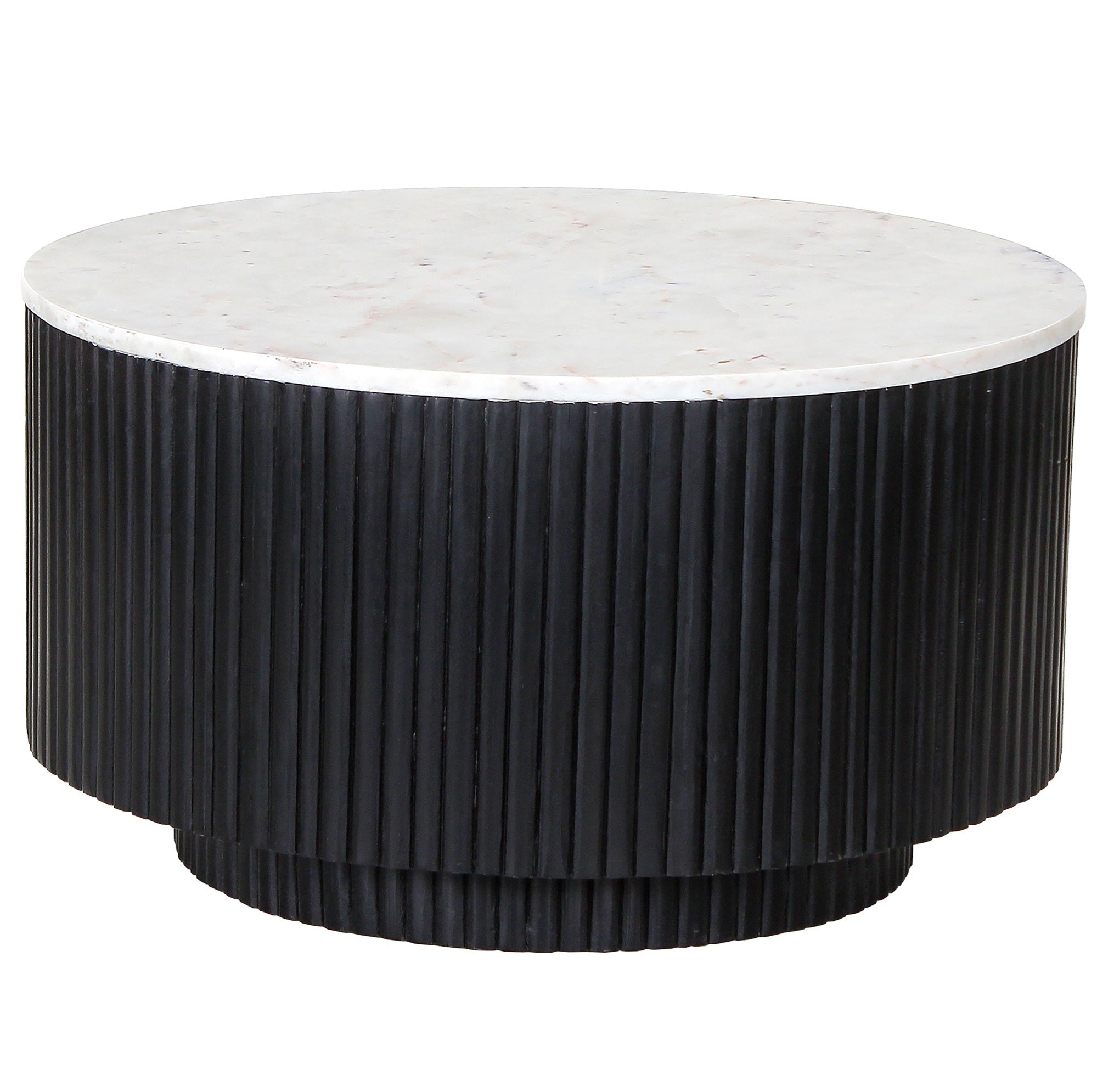SYD Black Reeded Round Coffee Table