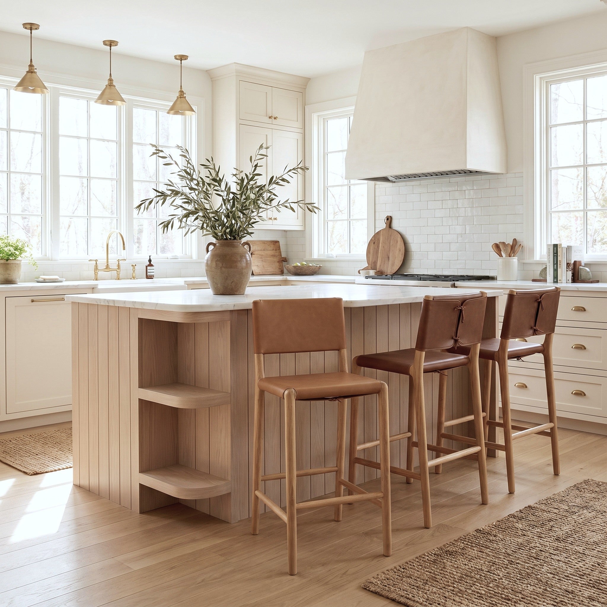 Tanner Top Grain Leather Counter Stool