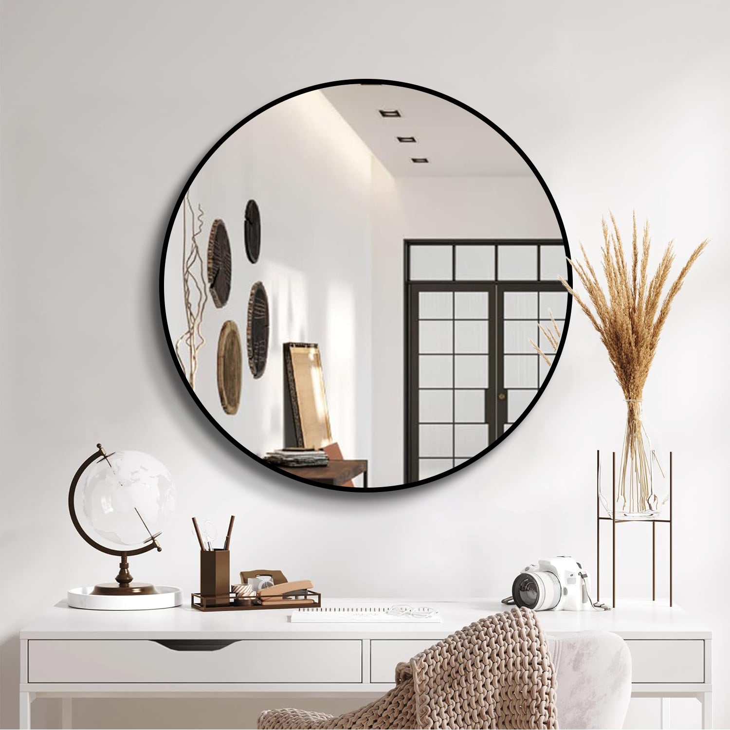 Yardley Round Mirror Black