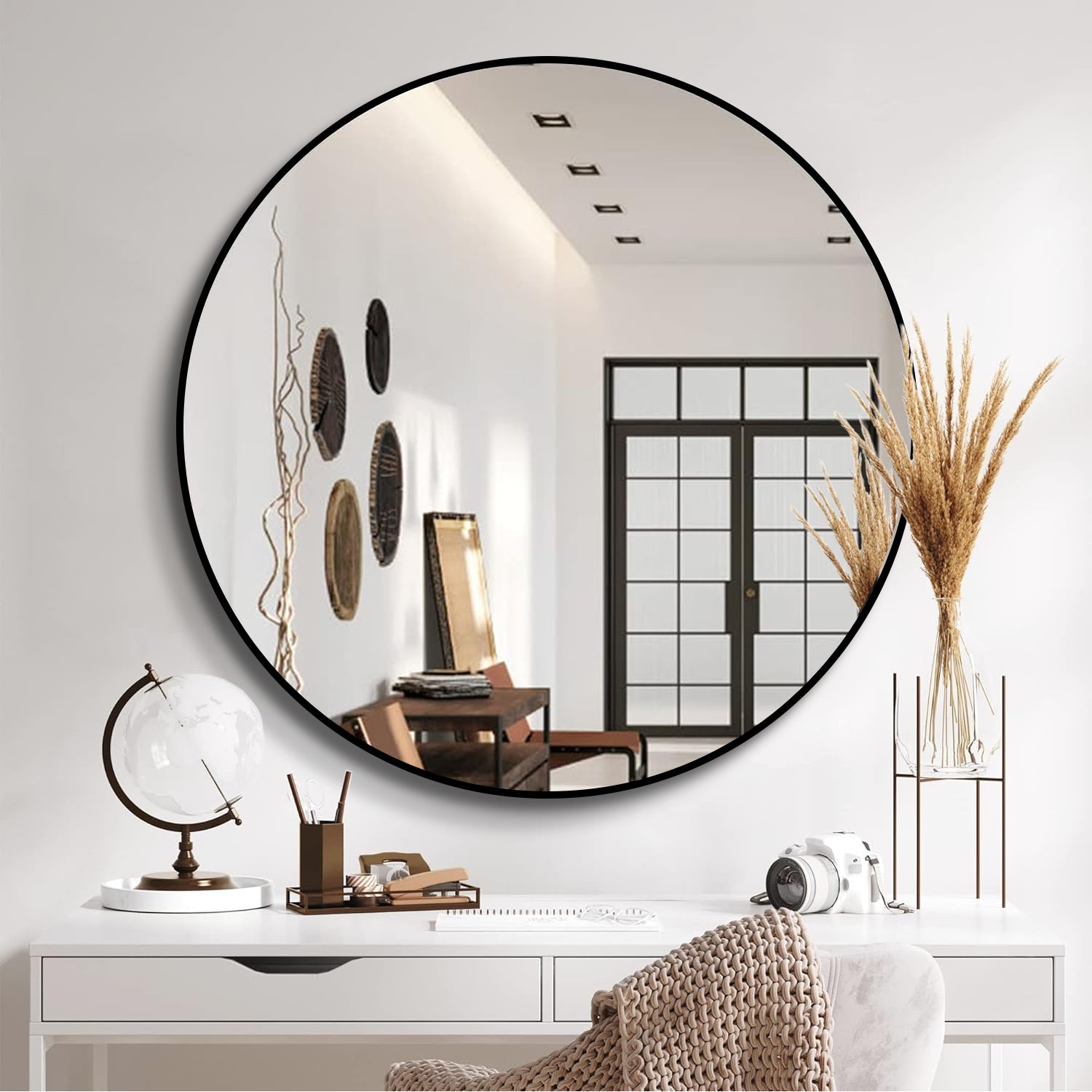 Yardley Round Mirror Black