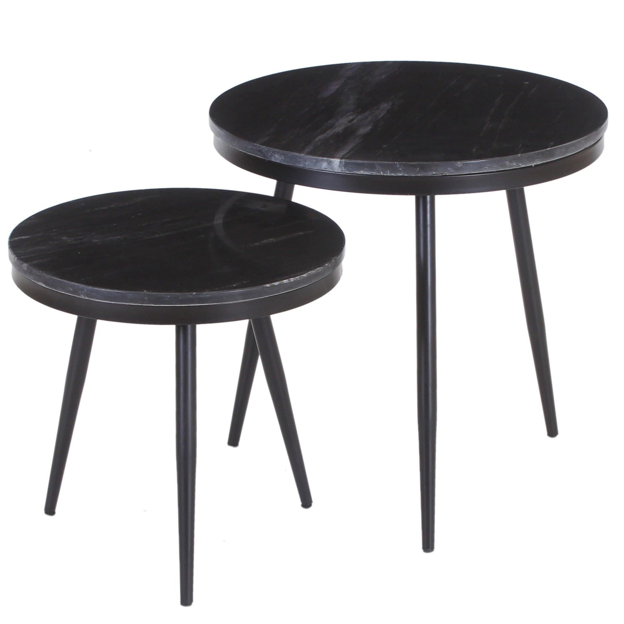 Yuto Black Marble Nest of Tables