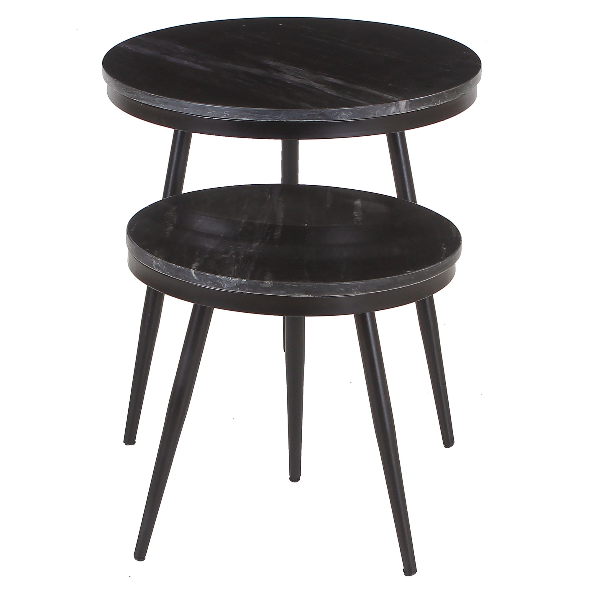Yuto Black Marble Nest of Tables