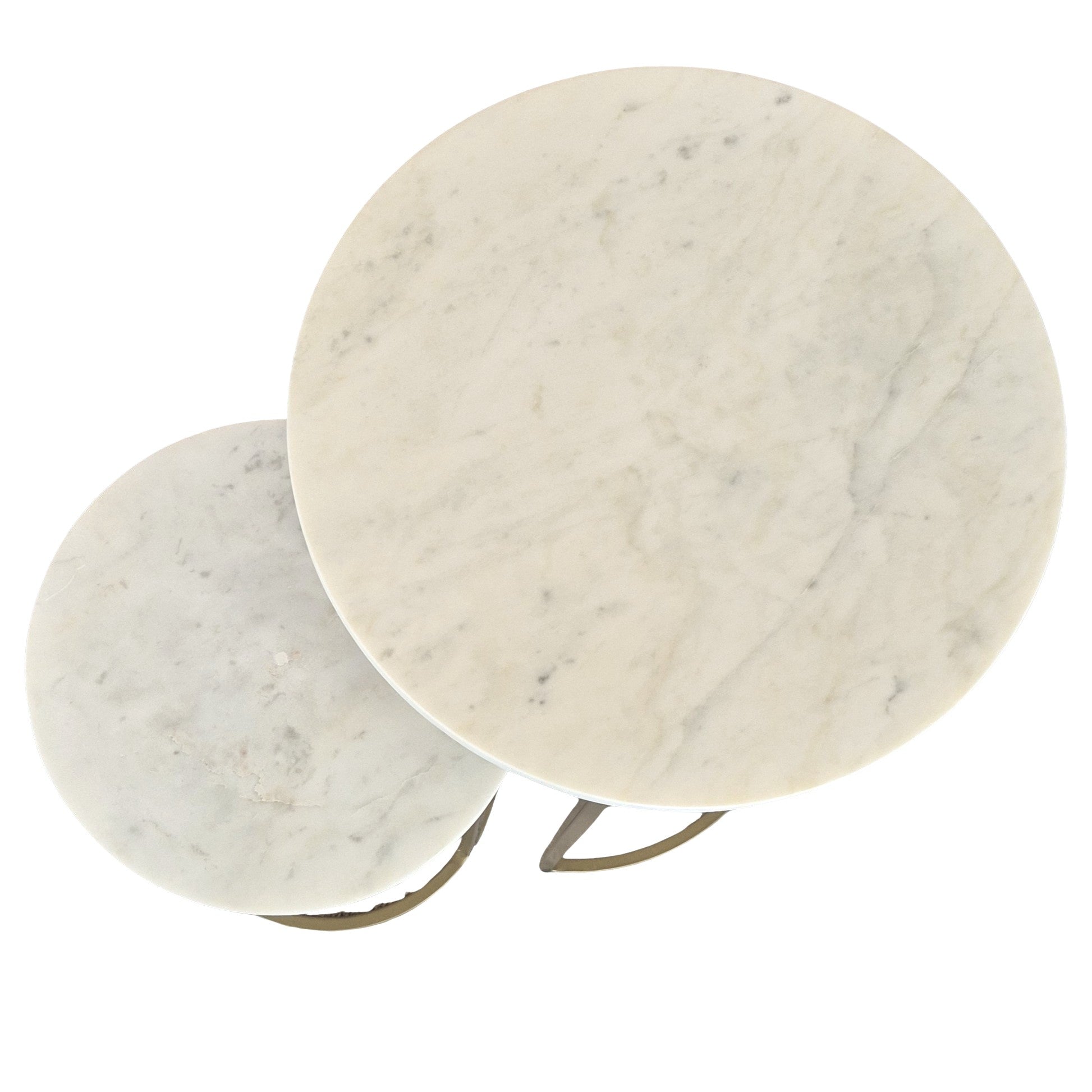 Aria White Marble & Gold Nest of Tables