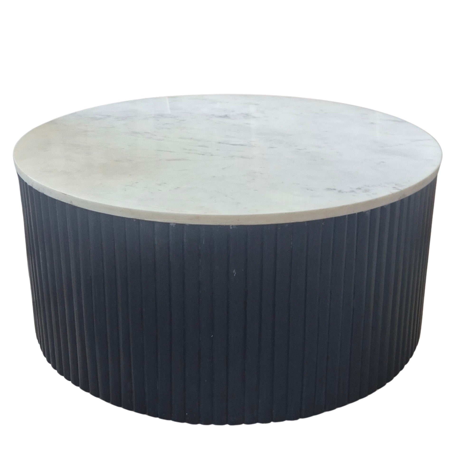 SYD Black Reeded Round Coffee Table