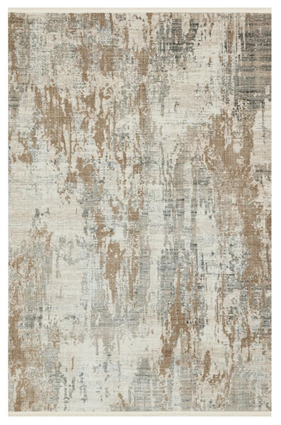 Venusa Tan Beige Abstract Rug