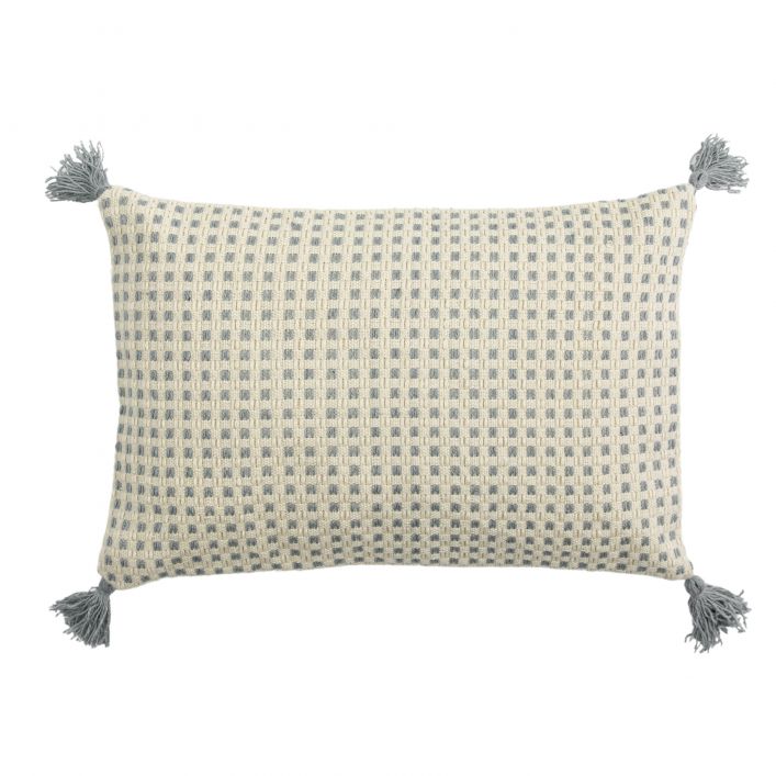 Grey tassel cushion best sale