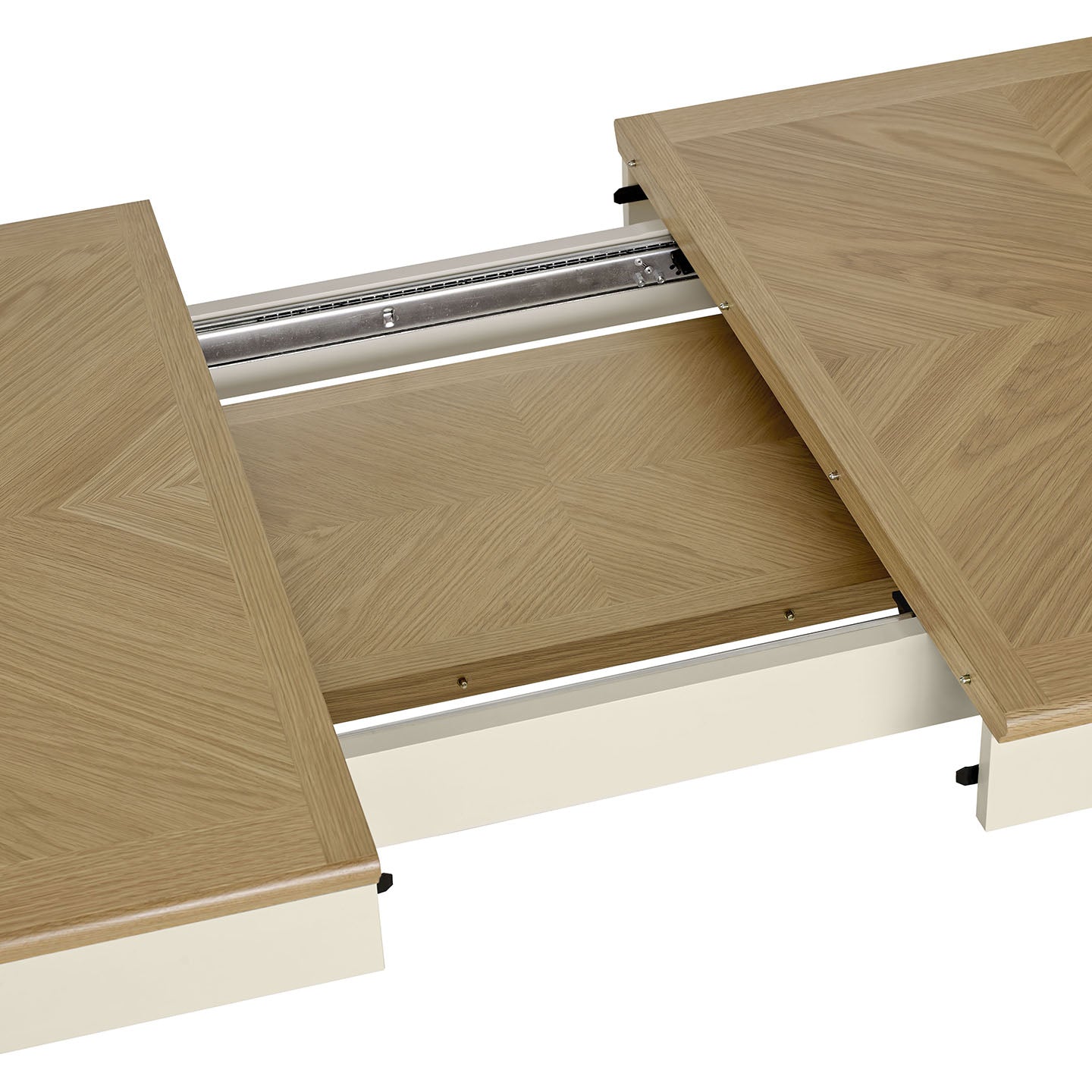 Montreux Large Extending Dining Table - Oak & Antique White from UpstairsDownstairs.ie