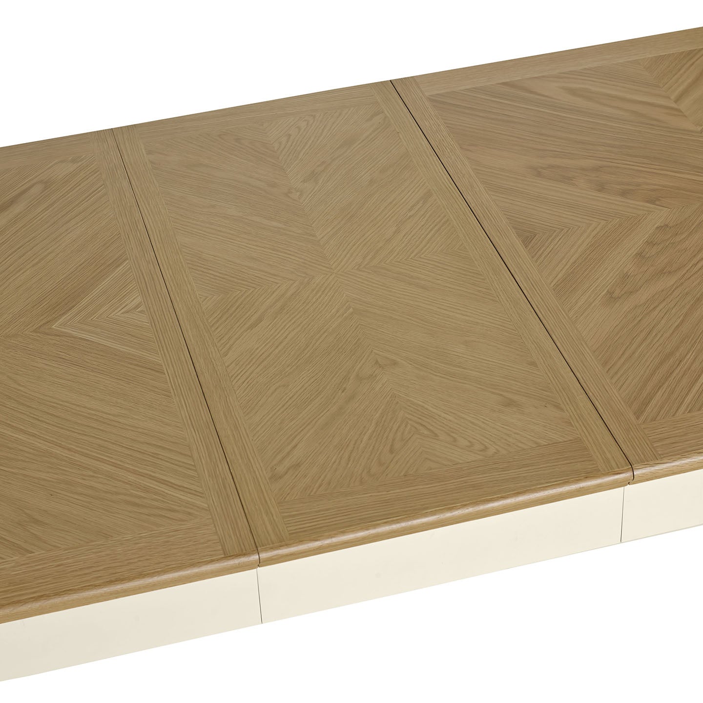 Montreux Large Extending Dining Table - Oak & Antique White from UpstairsDownstairs.ie