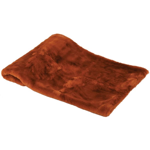 Burnt Amber Rust Orange Faux Fur Throw