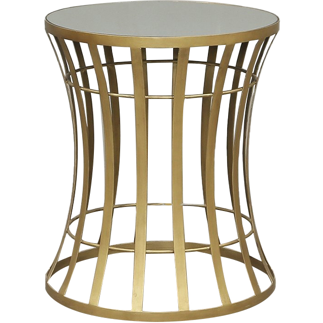 Gold side table with glass deals top