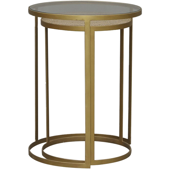 Arizona Gold Nest | soft gold frame | side table | lamp table