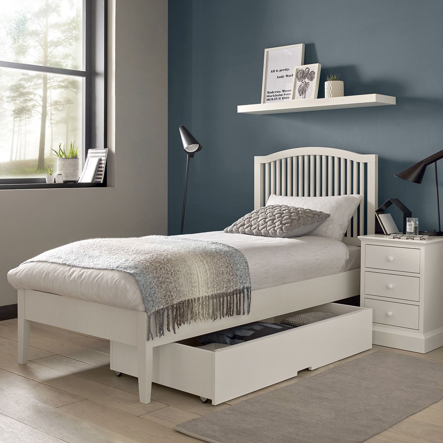 Ashby White 4ft Small Double Bed Frame from Upstairs Downstairs Furniture in Lisburn, Monaghan and Enniskillen | bedframe