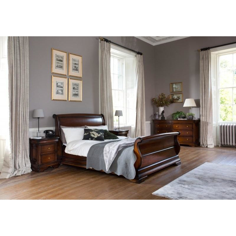 Normandie Mahogany 6ft Super King Sleigh Bed Frame from Upstairs Downstairs Furniture in Lisburn, Monaghan and Enniskillen