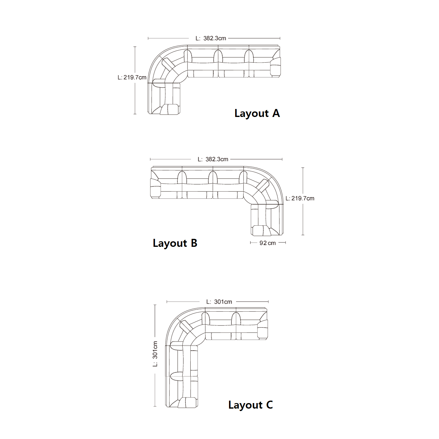 Baxter XL Corner Sofa Layout