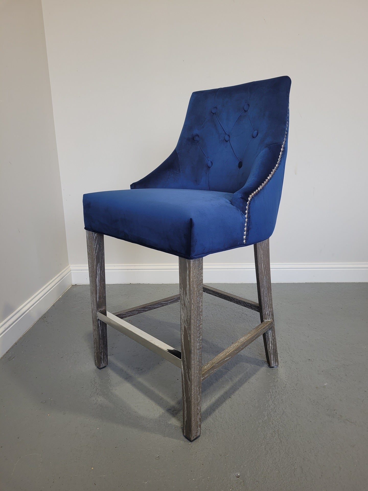 Camilla Stool Navy Velvet