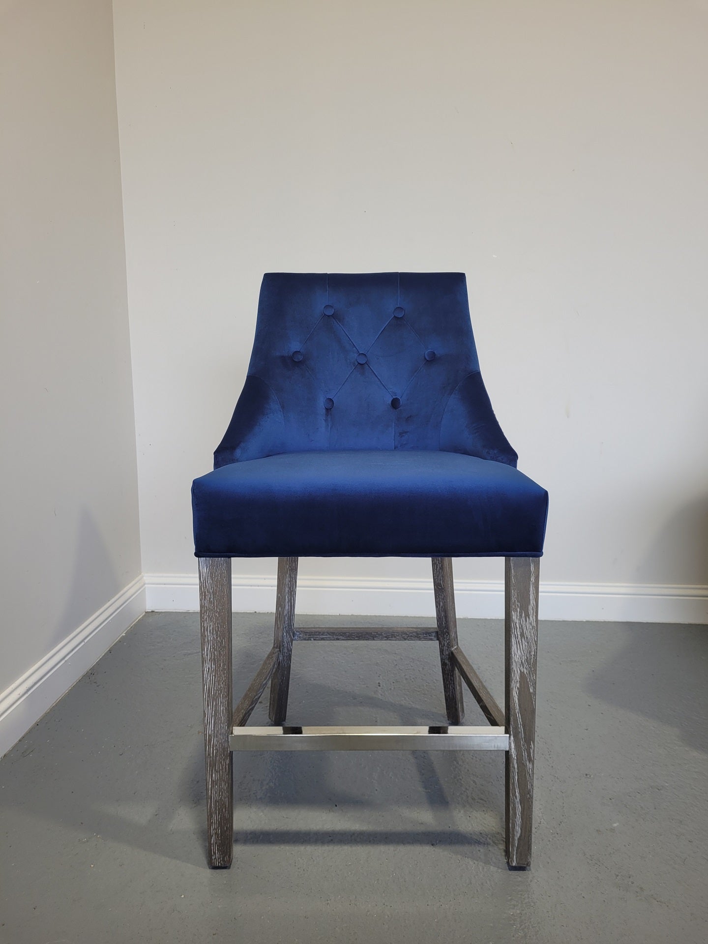 Camilla Stool Navy Velvet