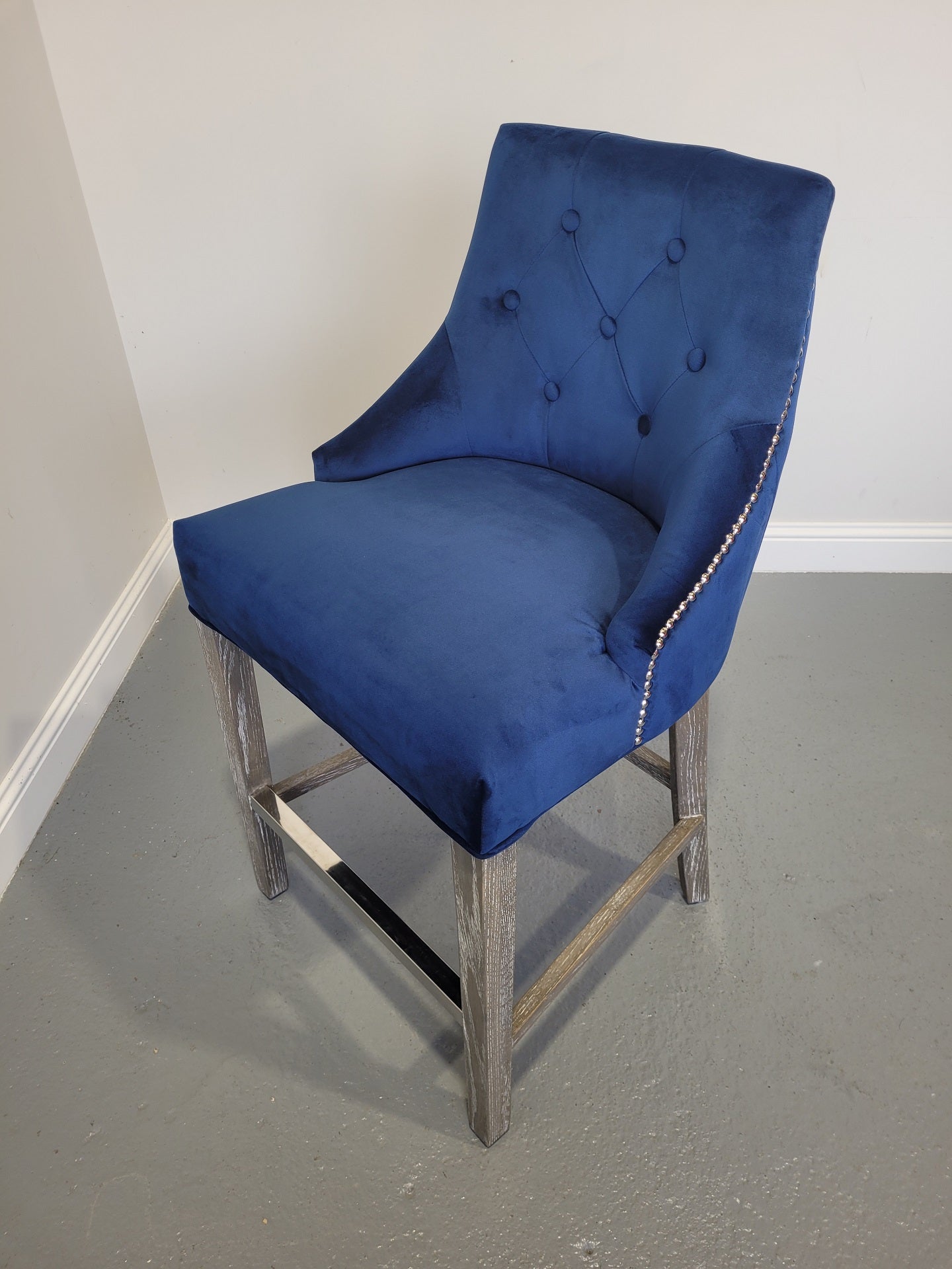 Camilla Stool Navy Velvet