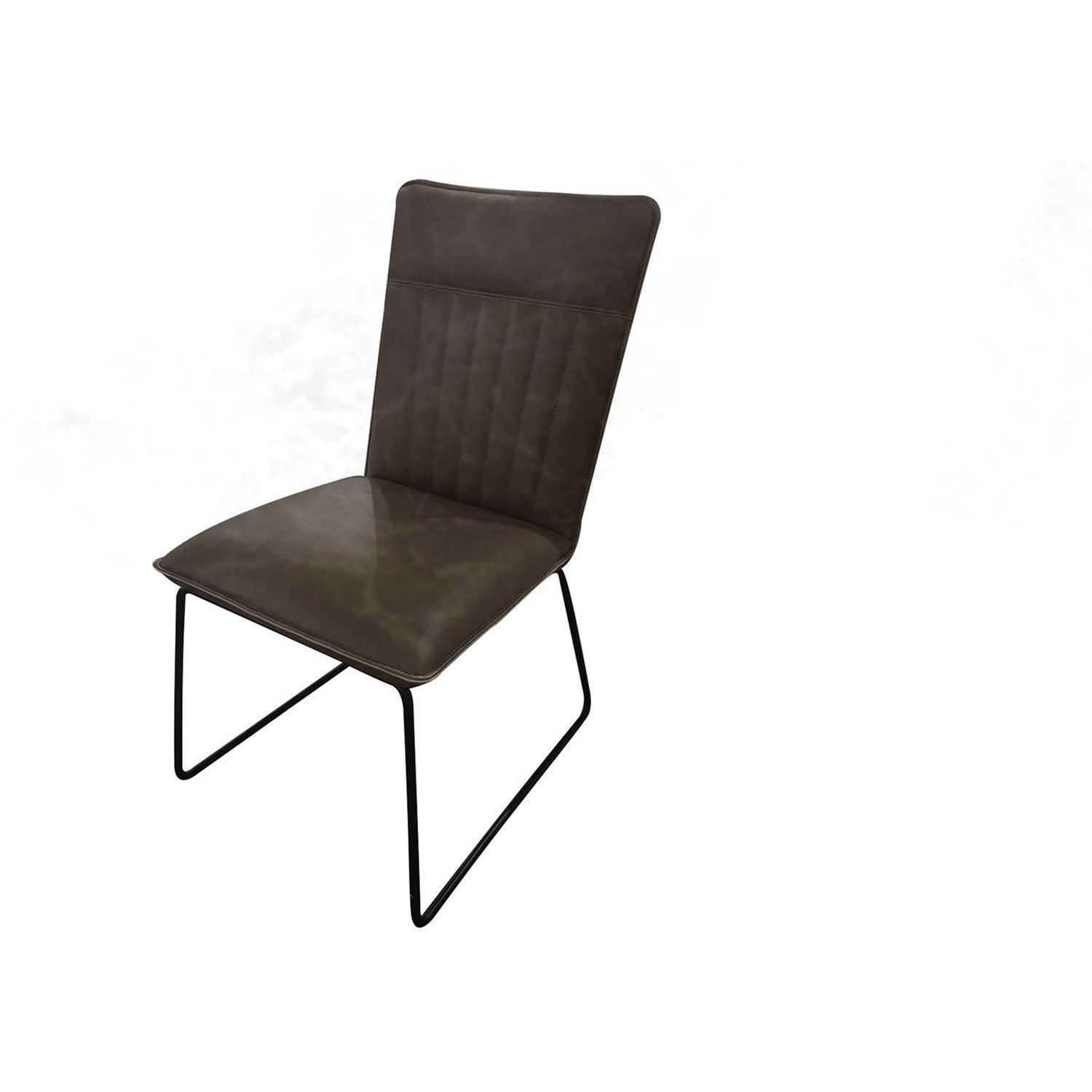 dark grey faux leather dining chair