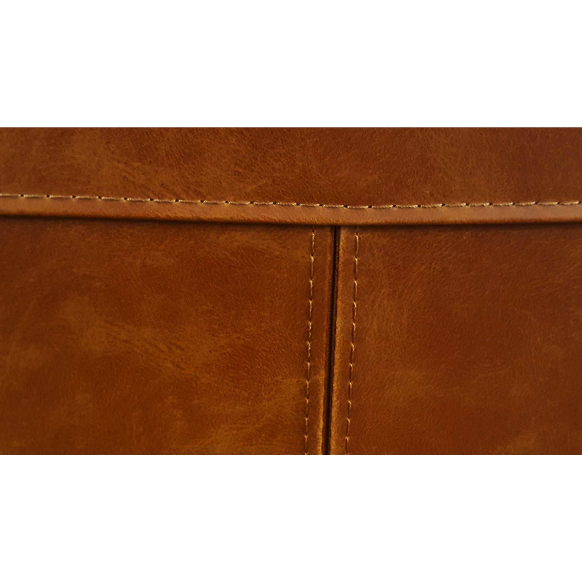 tan coloured faux leather dining chair