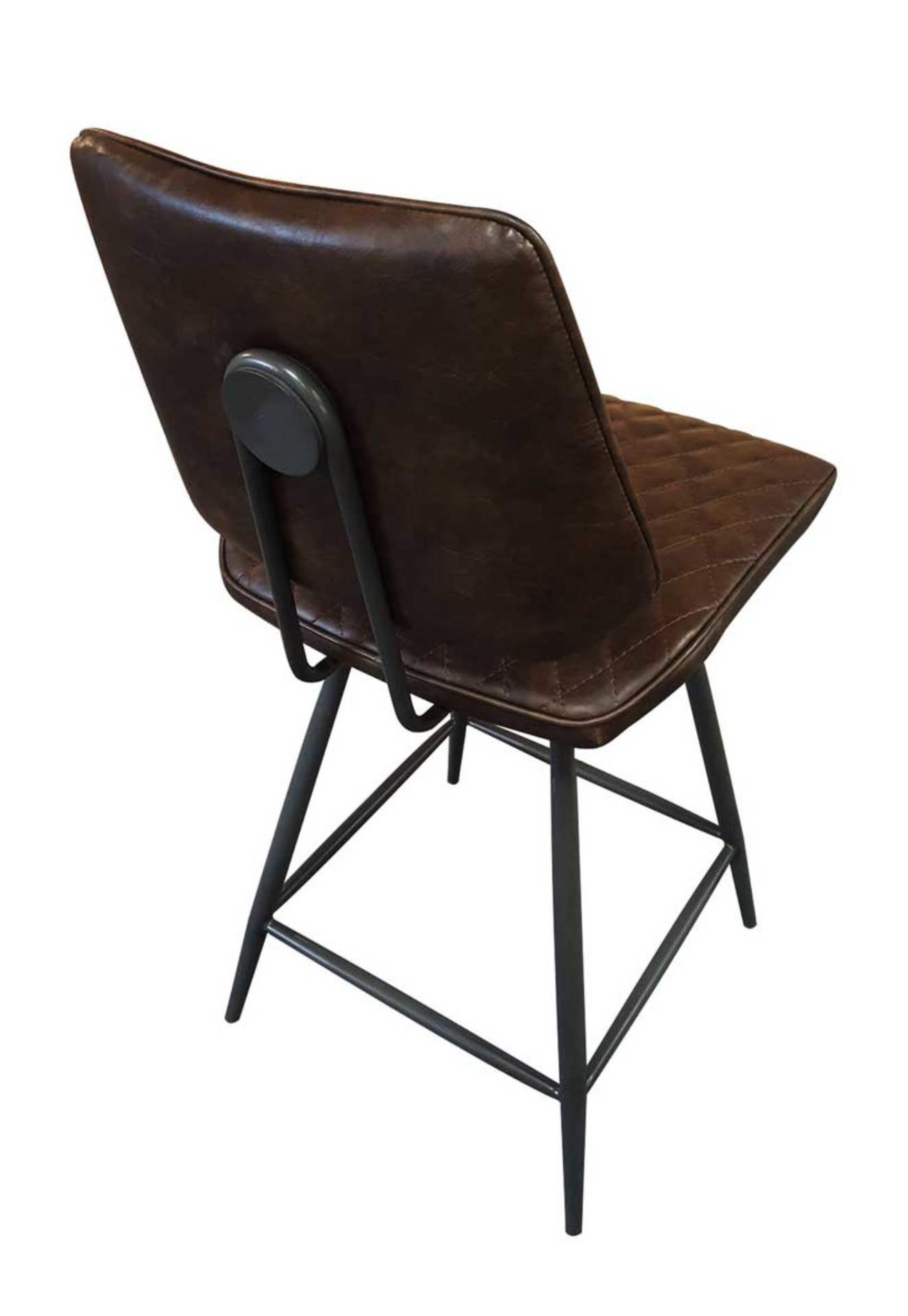 bar chair, industrial style bar chair in brown faux leather