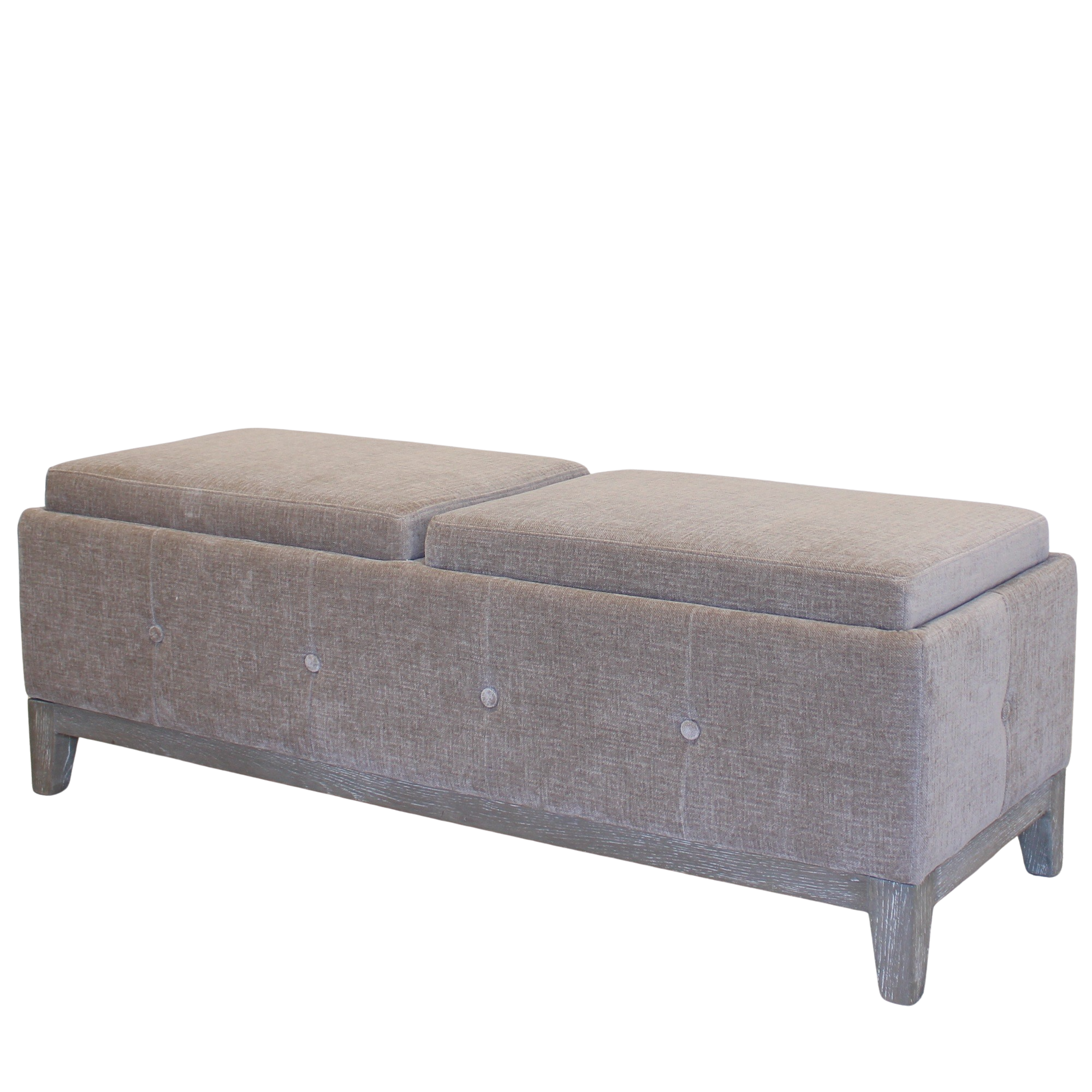 Dual Storage Ottoman - Beige