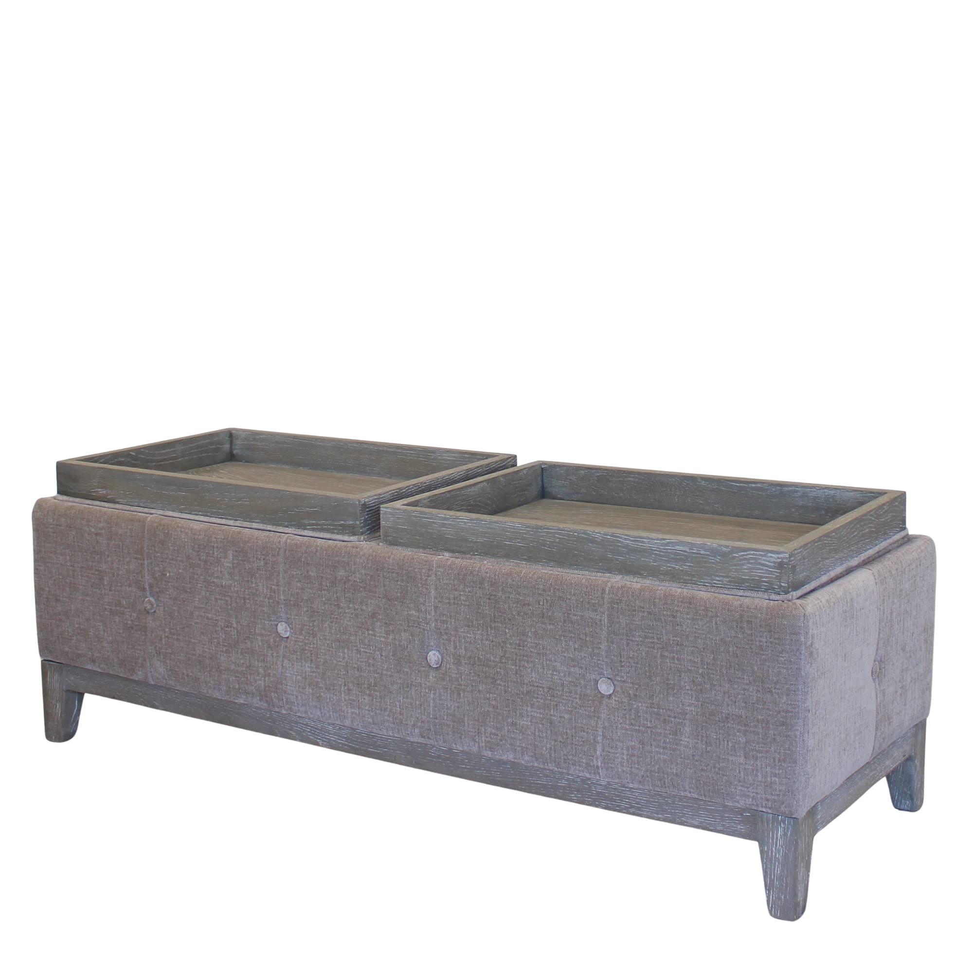 Dual Storage Ottoman - Beige