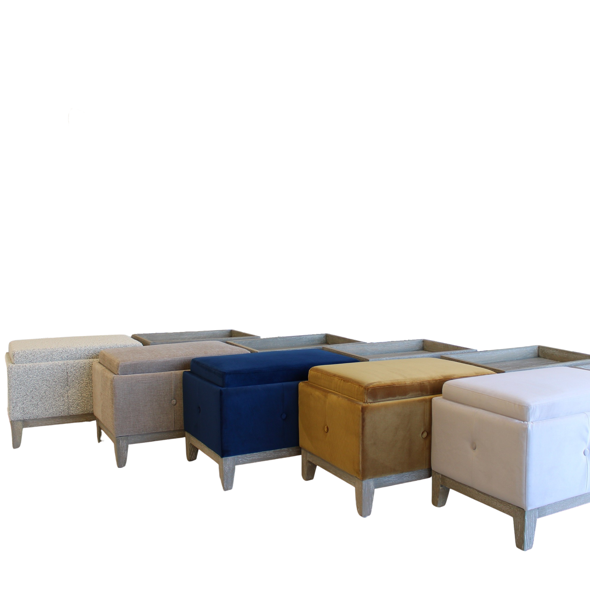 Dual Storage Ottoman - Gold