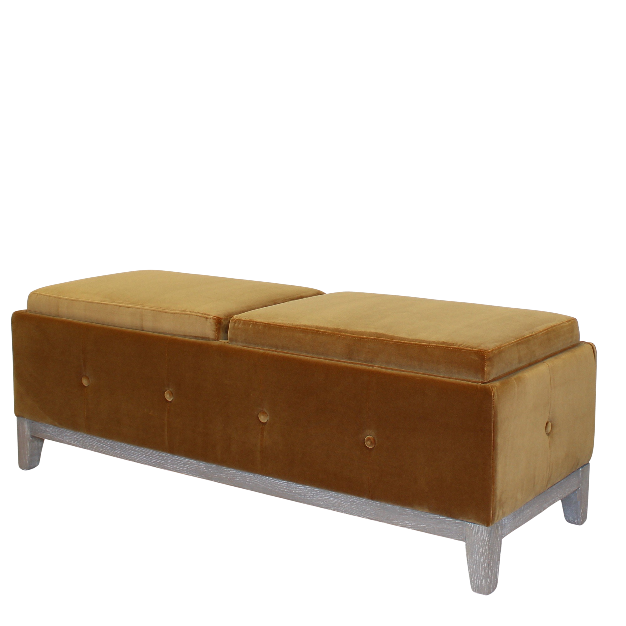 Dual Storage Ottoman - Gold