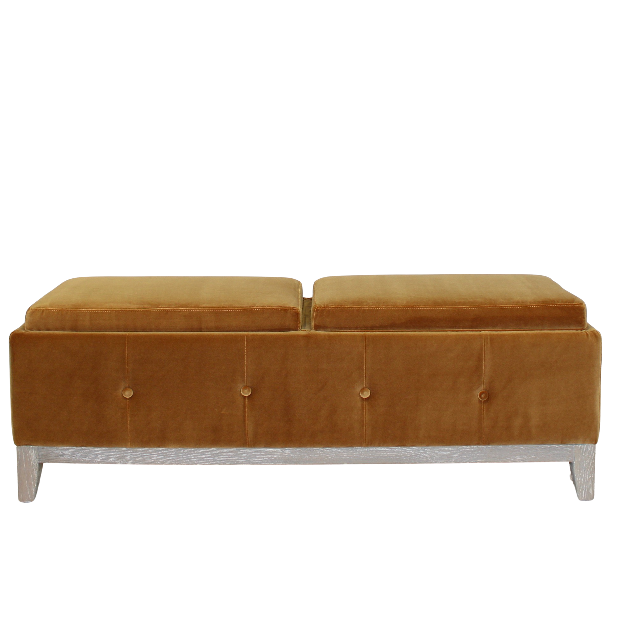 Dual Storage Ottoman - Gold